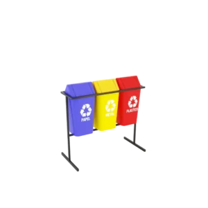 Kit 3 Lixeiras para Coleta Seletiva – 100L