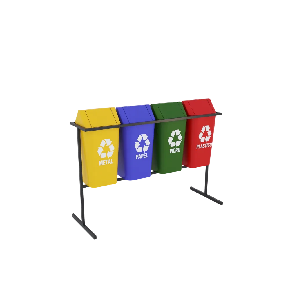 Kit 4 Lixeiras para Coleta Seletiva – 100L